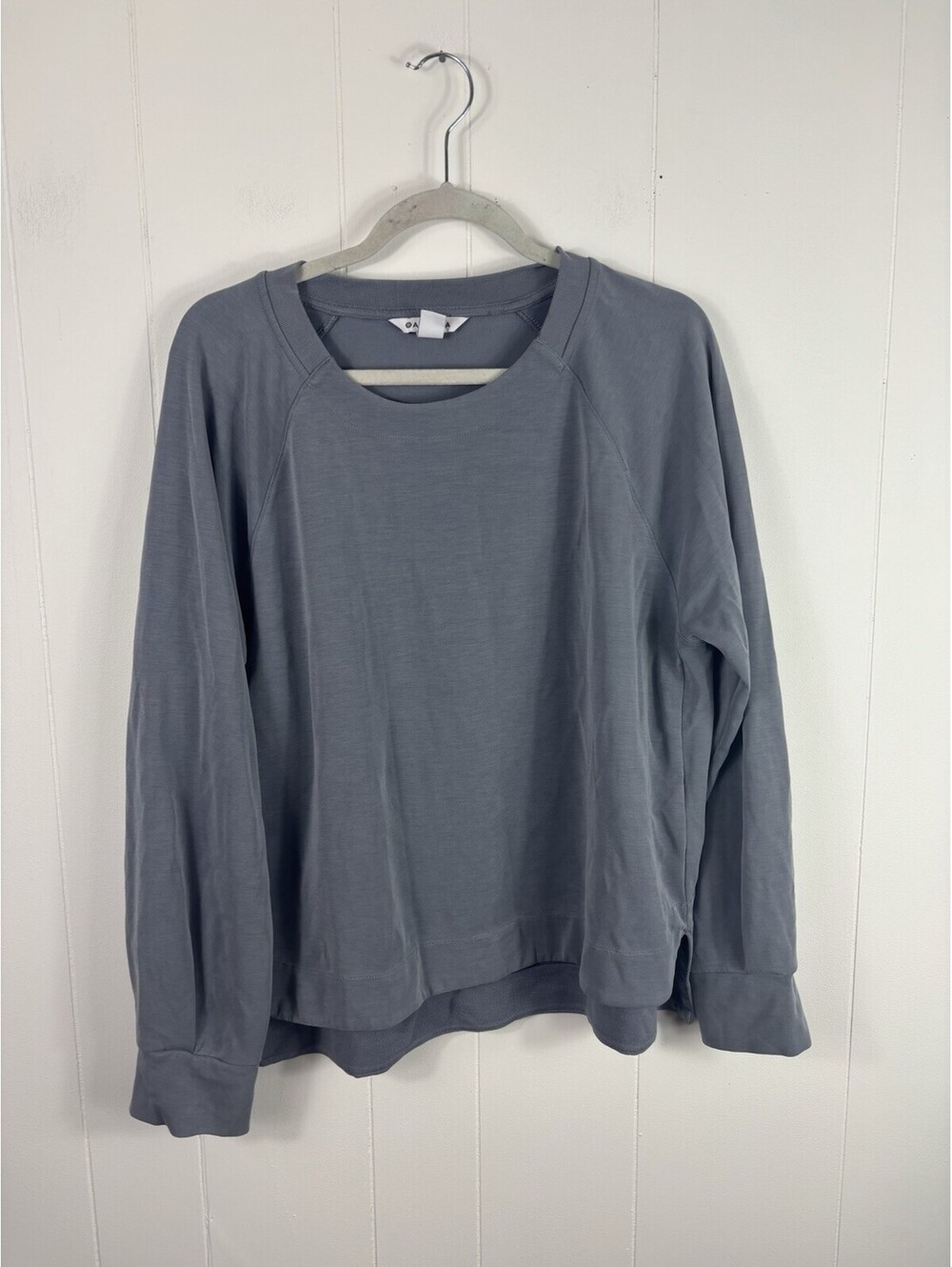 Athleta Coaster Luxe Blue Recover Pullover Sweatshirt Gray XL Workout Gym Casual